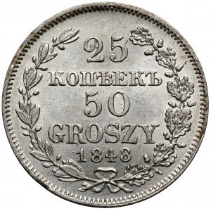 25 kopiejek = 50 groszy 1848 MW, Warszawa