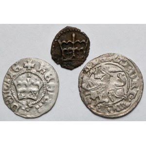 Kazimierz IV Jagiellończyk, Jan Olbracht i Aleksander Jagiellończyk, Denar i półgrosze - zestaw (3szt)