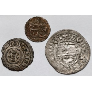 Władysław III Warneńczyk, Kazimierz IV Jagiellończyk i Krystyna Waza, Denar, Szeląg i Półgrosz - zestaw (3szt)