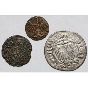 Władysław III Warneńczyk, Kazimierz IV Jagiellończyk i Krystyna Waza, Denar, Szeląg i Półgrosz - zestaw (3szt)