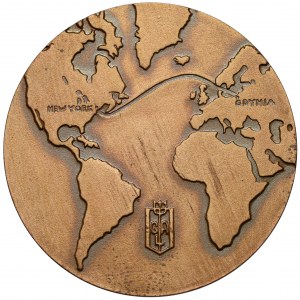 Medal I. podróż statku M/S Piłsudski 1935 r. - Gdynia - Nowy York