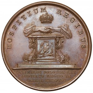 Francja, Medal 1669 - Jan II Kazimierz opat Saint-Germain-des-Pres