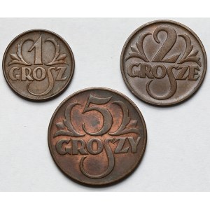 1-5 groszy 1925-1939 - zestaw (3szt)