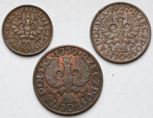 1-5 pennies 1925-1939 - set (3pcs)