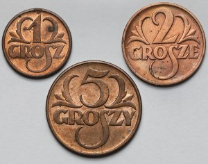 1-5 pennies 1938 - set (3pcs)