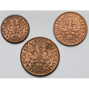 1-5 groszy 1938 - zestaw (3szt)