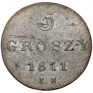 Księstwo Warszawskie, 5 groszy 1811 IS