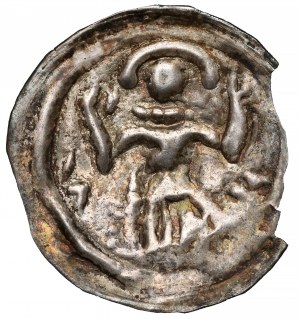 Henry I the Bearded / II the Pious, Ratajski Brakteat - figure with raised hands