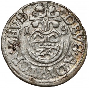 Pomerania, Rugian Princes, Boguslaw XIV, Darlowo penny 1619 - small apple
