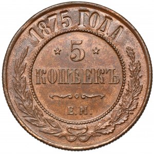 Rosja, Aleksander II, 5 kopiejek 1875 EM, Ekaterinburg