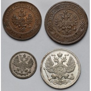 Rosja, Mikołaj II, 1-20 kopiejek 1903-1915 - zestaw (4szt)