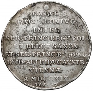 Augustus II the Strong, 1719 commemorative thaler - nuptial of Augustus III