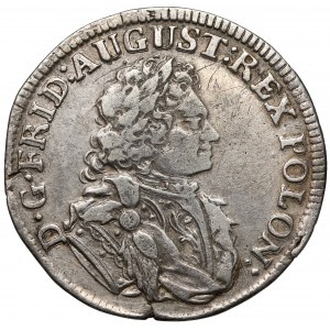 August II Mocny, 1/6 talara (1/4 guldena) 1707 ILH, Drezno - rzadki