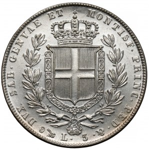 Włochy, Piedmont-Sardinia, Carlo Alberto, 5 lir 1835-P, Genoa
