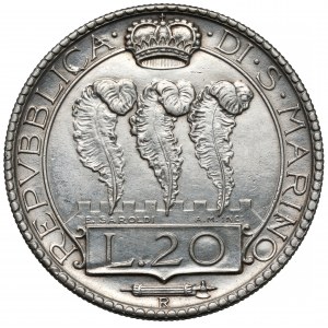 San Marino, 20 lir 1937-R, Rzym