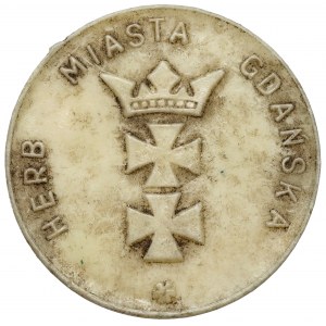 Żeton, 5 złotych z wizerunkiem Rybaka / Herb Miast Gdańska