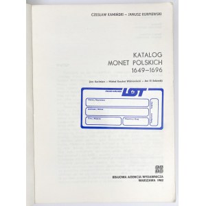 Katalog monet polskich 1649-1696, C. Kamiński i J. Kurpiewski