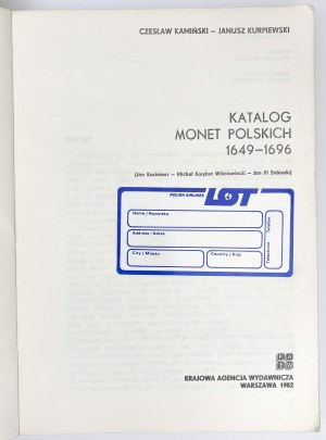 Catalog of Polish coins 1649-1696, C. Kaminski and J. Kurpiewski