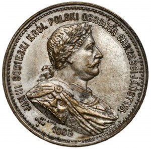 Sobieski Medal, 200th Anniversary of the Siege of Vienna 1883 - Lauer, ⌀27mm