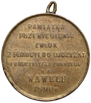 Medal of the transfer of Adam Mickiewicz's remains to Wawel 1890
