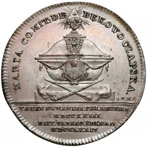 Medal, Warszawa 1774 - śmierć hrabiny Marii Bekowo-Czapskiej - KOPIA galwaniczna