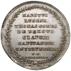 Medal, Warszawa 1774 - śmierć hrabiny Marii Bekowo-Czapskiej - KOPIA galwaniczna