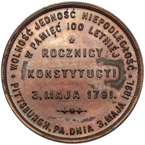 May 3 Constitution 100th Anniversary Medal, 1891 - Pittsburgh