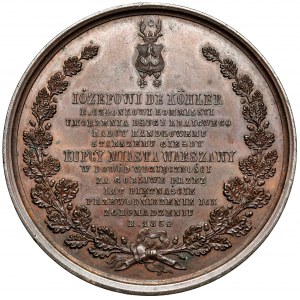Medal, Józef de Köhler - Kupcy Miasta Warszawy, 1854 r.