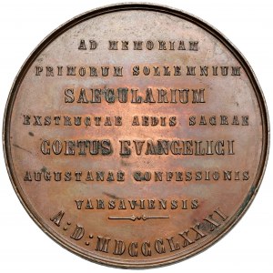 Medal, 100. rocznica budowy i renowacji kościoła ewangelicko- augsburskiego w Warszawie w 1881