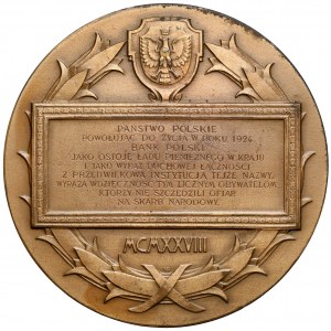 Medal, 100-lecie Banku Polskiego, Lubecki-Jelski 1928