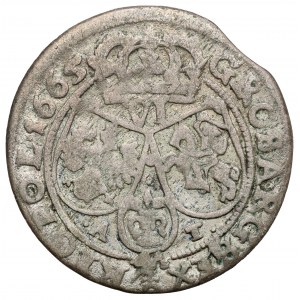 Jan II Kazimierz, Szóstak Bydgoszcz 1665 AT