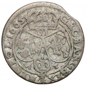 Jan II Kazimierz, Szóstak Bydgoszcz 1665 AT