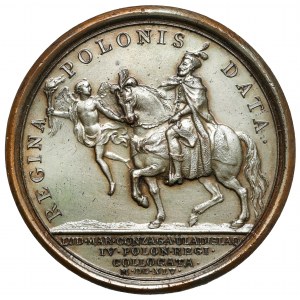 Władysław IV Waza, Medal 1645 - przyjazd Ludwiki Marii Gonzagi - późniejsza odbitka