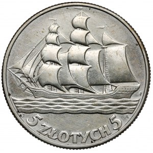 Żaglowiec 5 złotych 1936