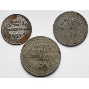 Ober-Ost. 1-3 kopiejki 1916-A, Berlin - zestaw (3szt)
