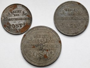 Ober-Ost. 1-3 kopecks 1916-A, Berlin - set (3pcs)