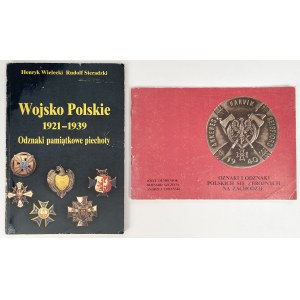 Odznaki pamiątkowe piechoty WP 1921-1939 i PSZnZ - zestaw (2szt)