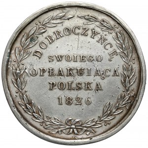 Medal Dobroczyńcę swojego opłakująca Polska 1826 - DUŻY