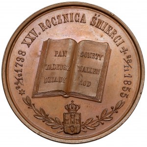 Medal, 25. rocznica śmierci Adama Mickiewicza 1880