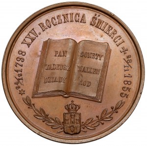 Adam Mickiewicz 1880 medal - XXVth anniversary of death