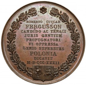 Medal, Robert Cutlar Fergusson 1832 - obrońca sprawy polskiej