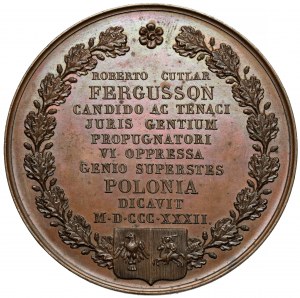 Robert Cutlar Fergusson 1832 medal - defender of the Polish cause