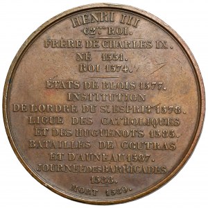 Henryk Walezy, Medal z pocztu królów Francji 1835
