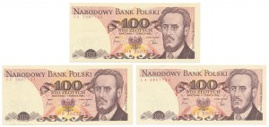 PLN 100 1982 - HR, LE - set (3pcs)