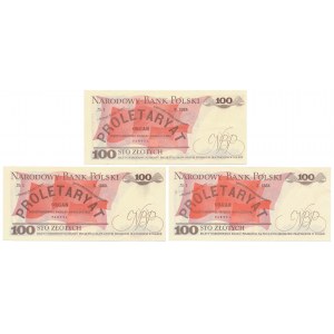100 zł 1982 - HR, LE - zestaw (3szt)
