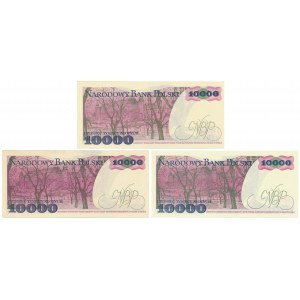 10.000 zł 1987-1988 - R, AS, DR - zestaw (3szt)