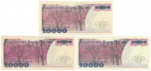 PLN 10,000 1987-1988 - R, AS, DR - set (3 pcs)
