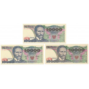 10.000 zł 1987-1988 - D, R, AS - zestaw (3szt)