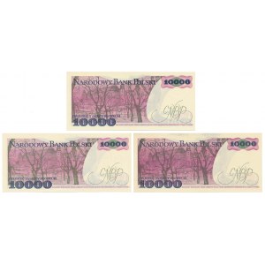 10.000 zł 1987-1988 - D, R, AS - zestaw (3szt)