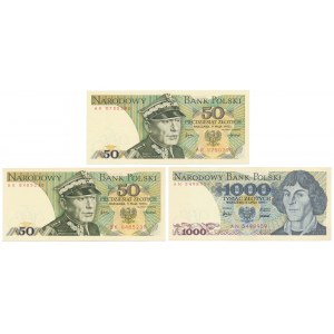 2x 50 i 1.000 zł 1975 - zestaw (3szt)